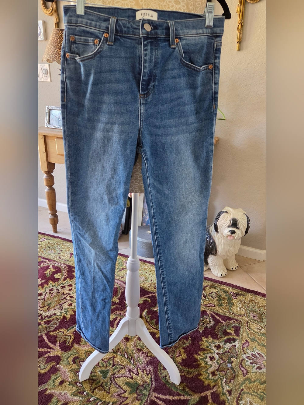 Pistola blue stretch straight leg women's jeans size 28